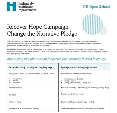 IHI Open School | Change The Narrative Pledge